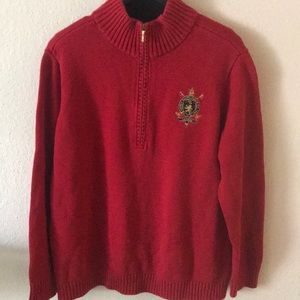 Vintage mock neck Ralph Lauren crest sweater
